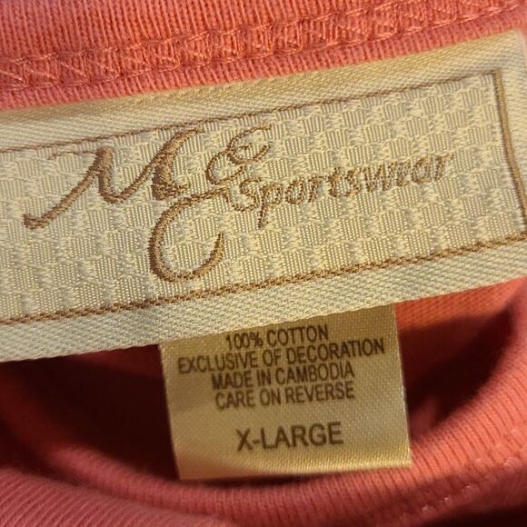 XL M & C Sportwear Pink Short Sleeved Top - Picture 3 of 4